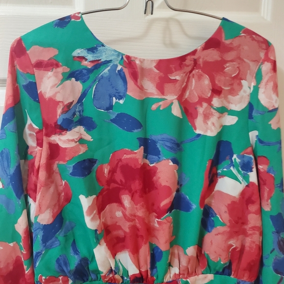 Lulus Sweetest Song Green Floral Print Backless Long Sleeve Romper - Picture 4 of 13